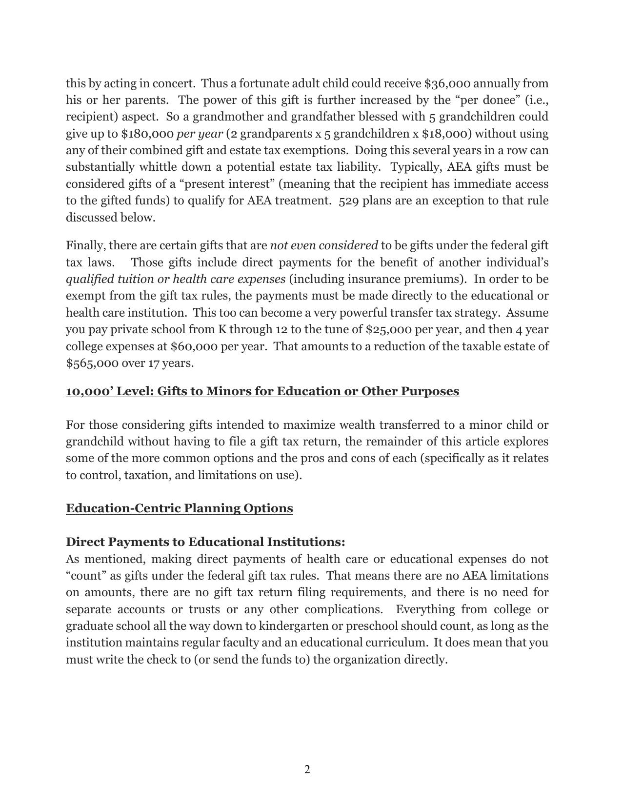 Efficient Wealth Transfers — page 2