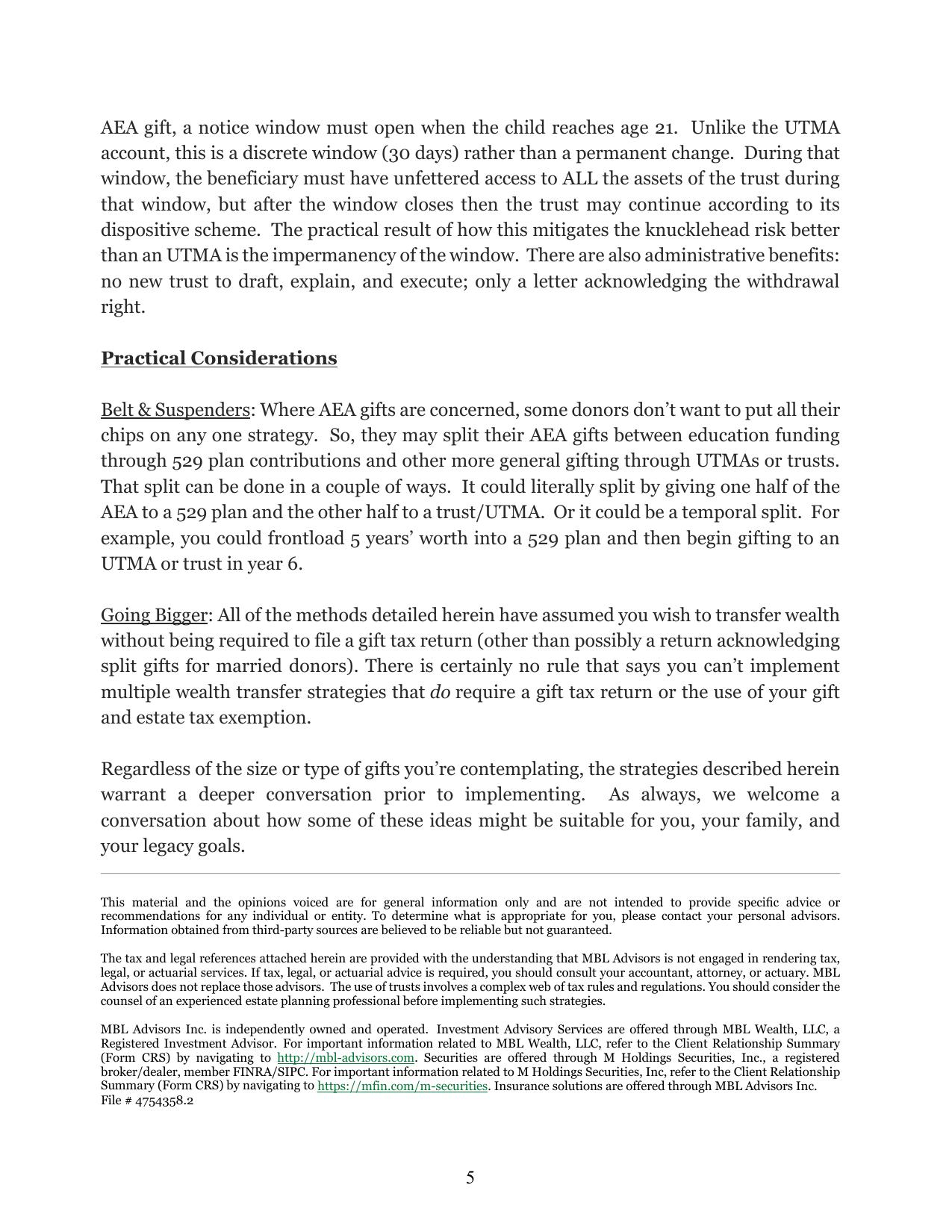 Efficient Wealth Transfers — page 5